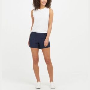 Spanx Stretch Twill Shorts, 4" in Navy Blue